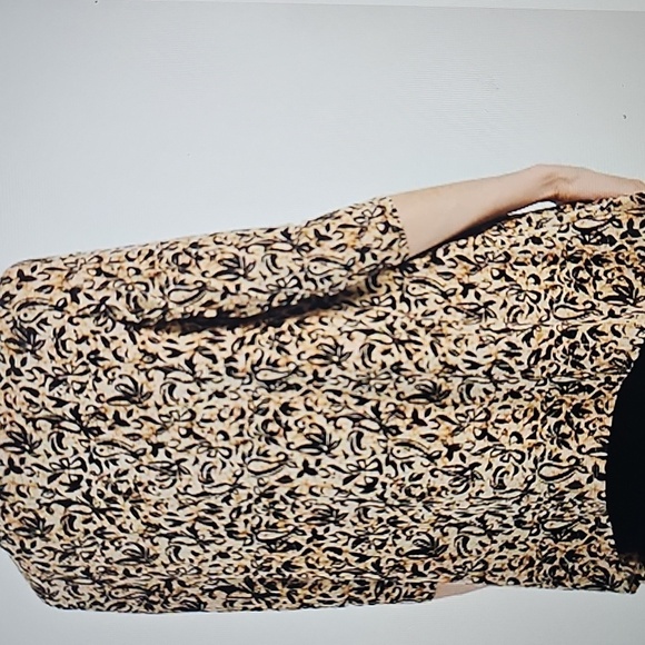 NWT JM Collection Petite Irina Impression 3/4 Sleeve Tunic PXL Coffee Cake - Picture 2 of 12